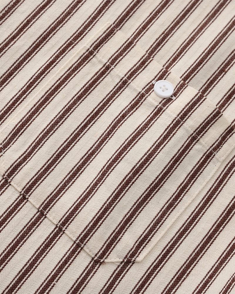 Gabriel Fontaine | Linen Stripe Shirt with Relaxed Coastal Elegance For Men
