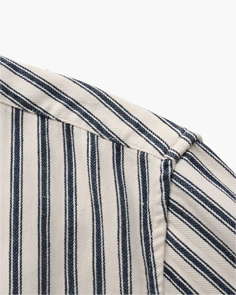 Gabriel Fontaine | Linen Stripe Shirt with Relaxed Coastal Elegance For Men