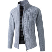 Matteo Sinclair | Cable Knit Zip Cardigan For Men