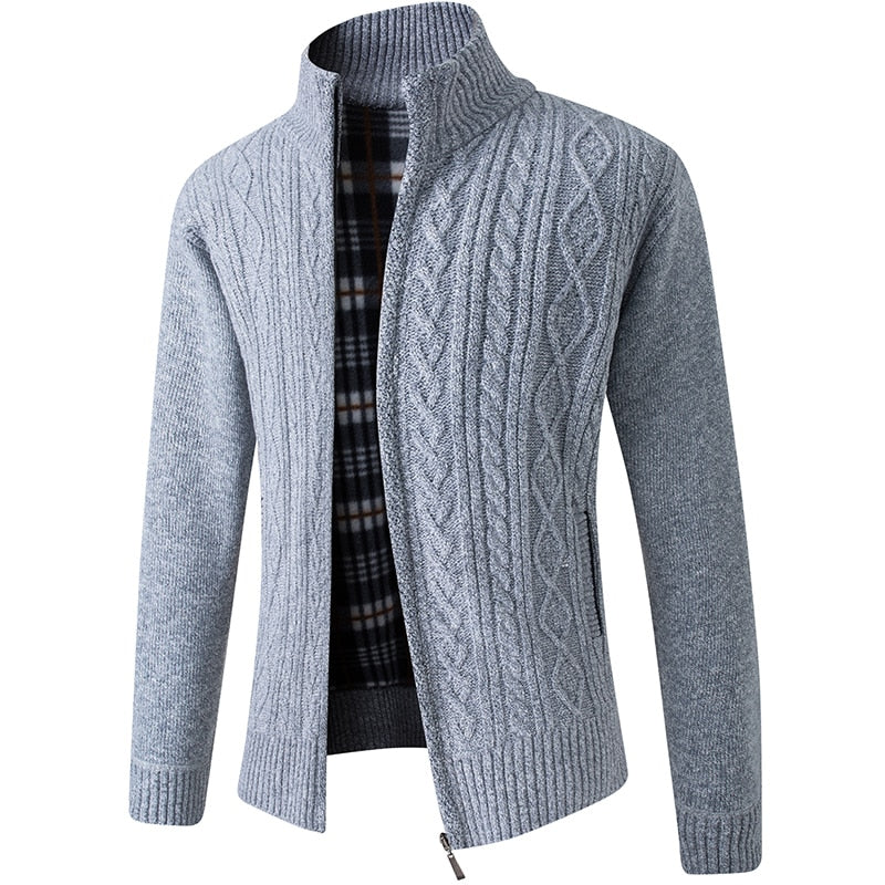 Matteo Sinclair | Cable Knit Zip Cardigan For Men