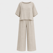 Hannah Young | Relaxed Linen-Blend Wide Leg Pants Set For Women