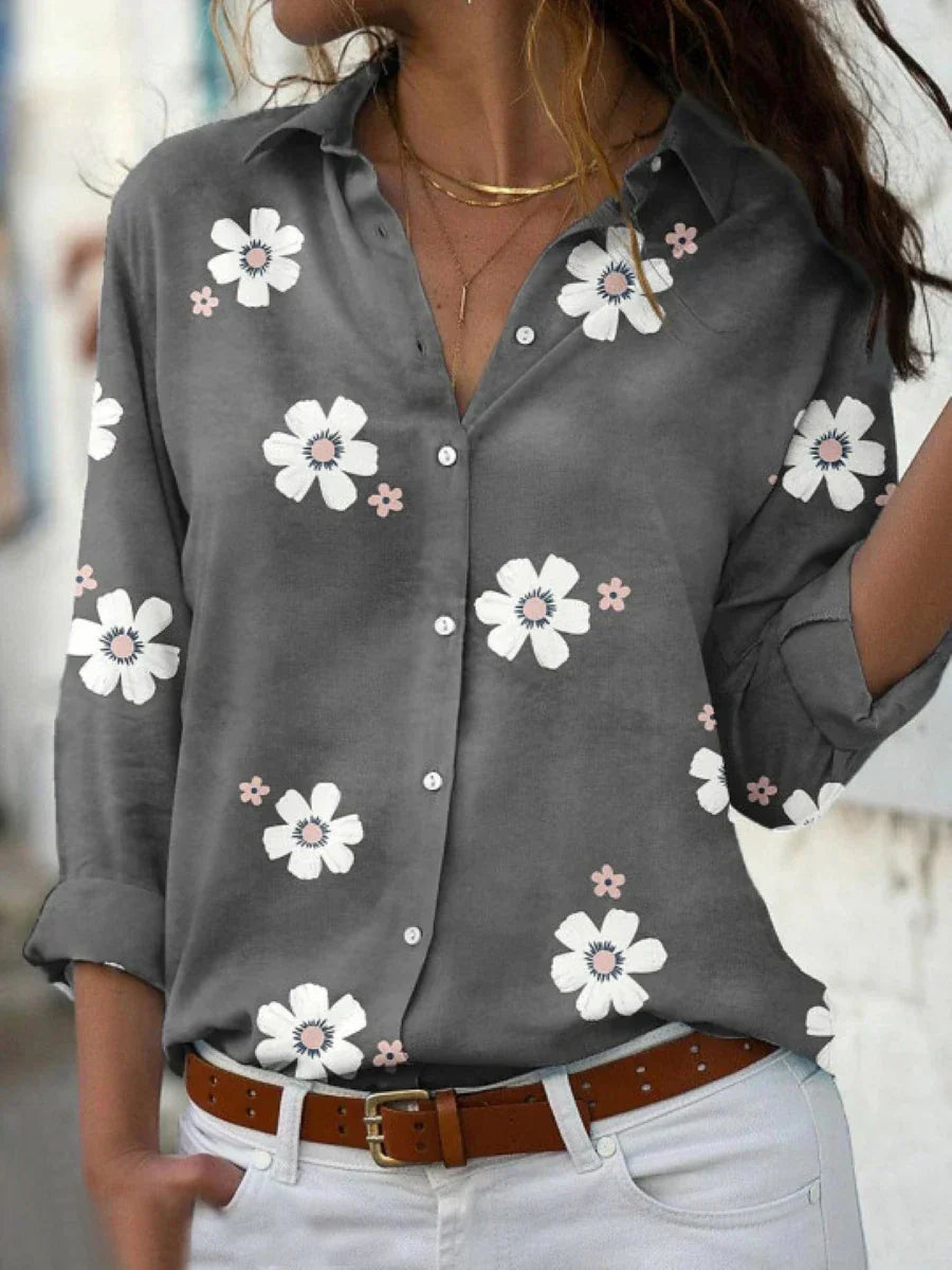 Poppy Leighton | Floral Print Blouse With Relaxed Fit For Women