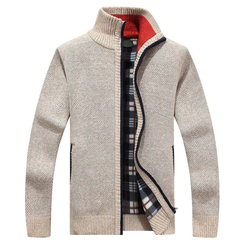Matteo Sinclair | Cable Knit Zip Cardigan For Men