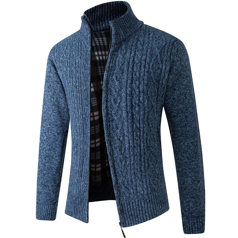 Matteo Sinclair | Cable Knit Zip Cardigan For Men