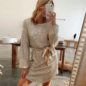 Zoe Stanhope | Sequin Long Sleeve Mini Dress For Women