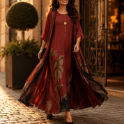 Charlotte Ashby | Floral Maxi Dress With Sheer Voile Coat For Women