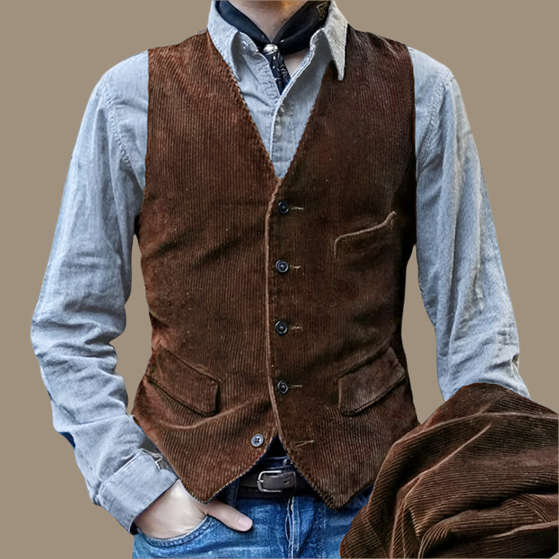 Matteo Sinclair | Vintage Corduroy Waistcoat For Men