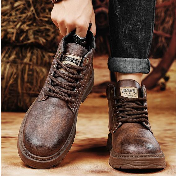 Marco Bellini | Rugged Winter Lace-Up Boots For Men