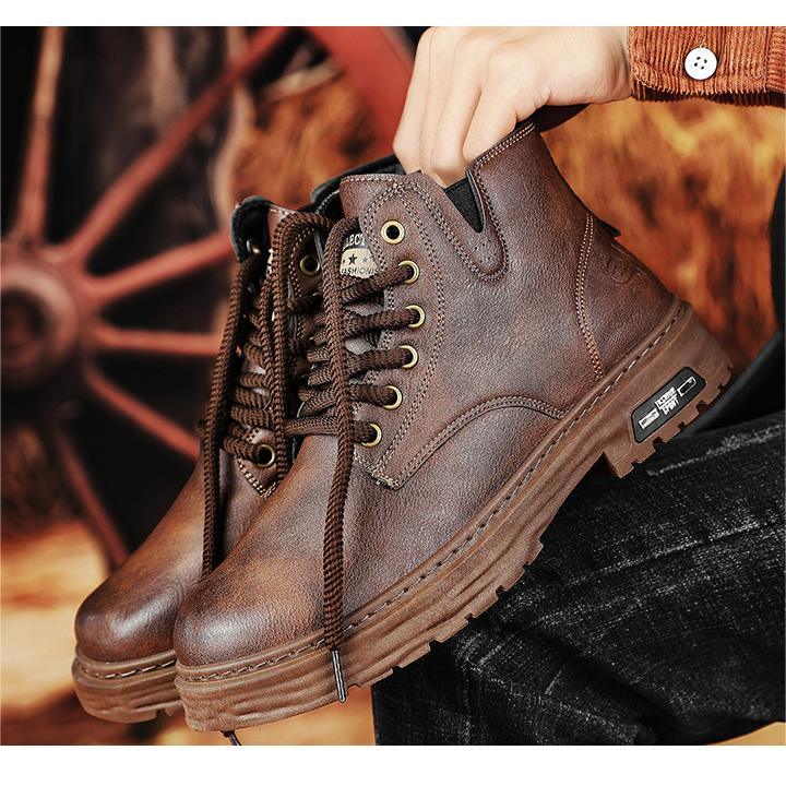 Marco Bellini | Rugged Winter Lace-Up Boots For Men