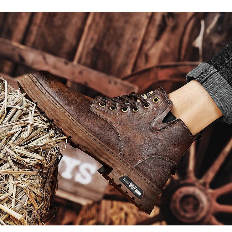 Marco Bellini | Rugged Winter Lace-Up Boots For Men