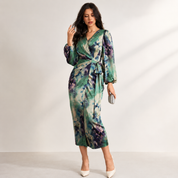 Holly Parker | Printed Wrap Midi Dress For Women