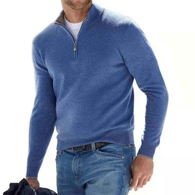 Luca Moretti | Premium Zip Knit Pullover For Men
