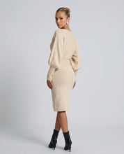 Charlotte Fielding | Balloon Sleeve Knit Midi Dress For Women