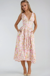 Matilda Renshaw | Floral V-Neck Summer Dress For Women