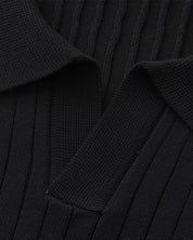 Renzo Bellini | Ribbed Knit Polo Shirt with Coastal Elegance For Men