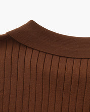 Renzo Bellini | Ribbed Knit Polo Shirt with Coastal Elegance For Men