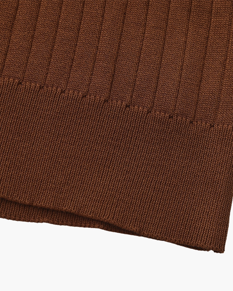 Renzo Bellini | Ribbed Knit Polo Shirt with Coastal Elegance For Men