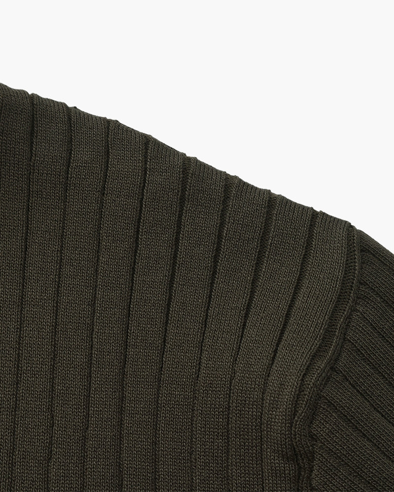 Renzo Bellini | Ribbed Knit Polo Shirt with Coastal Elegance For Men