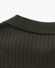 Renzo Bellini | Ribbed Knit Polo Shirt with Coastal Elegance For Men