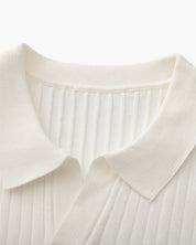 Renzo Bellini | Ribbed Knit Polo Shirt with Coastal Elegance For Men