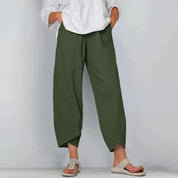 Camille Dubois | Relaxed Linen Wide-Leg Trousers with Effortless Comfort For Women