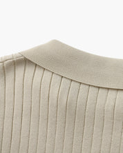 Renzo Bellini | Ribbed Knit Polo Shirt with Coastal Elegance For Men