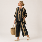 Imogen Walsh | Striped Linen-Blend Two-Piece Set For Women