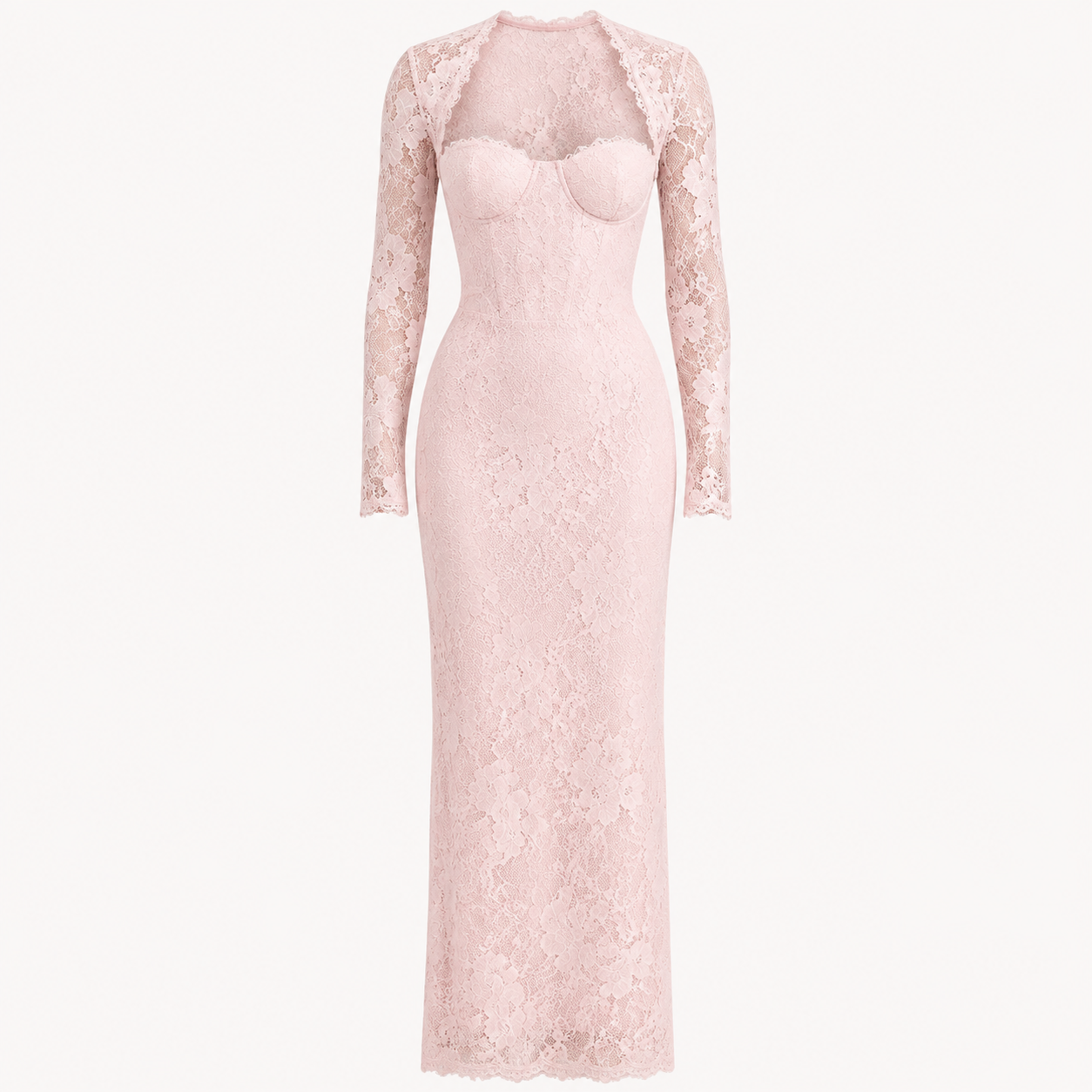 Isabelle Crawford | Lace Maxi Dress with Long Sleeves For Women