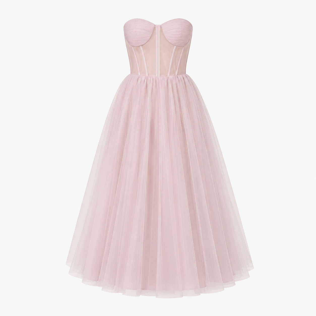Isla Kelly | Strapless Tulle Midi Dress For Women