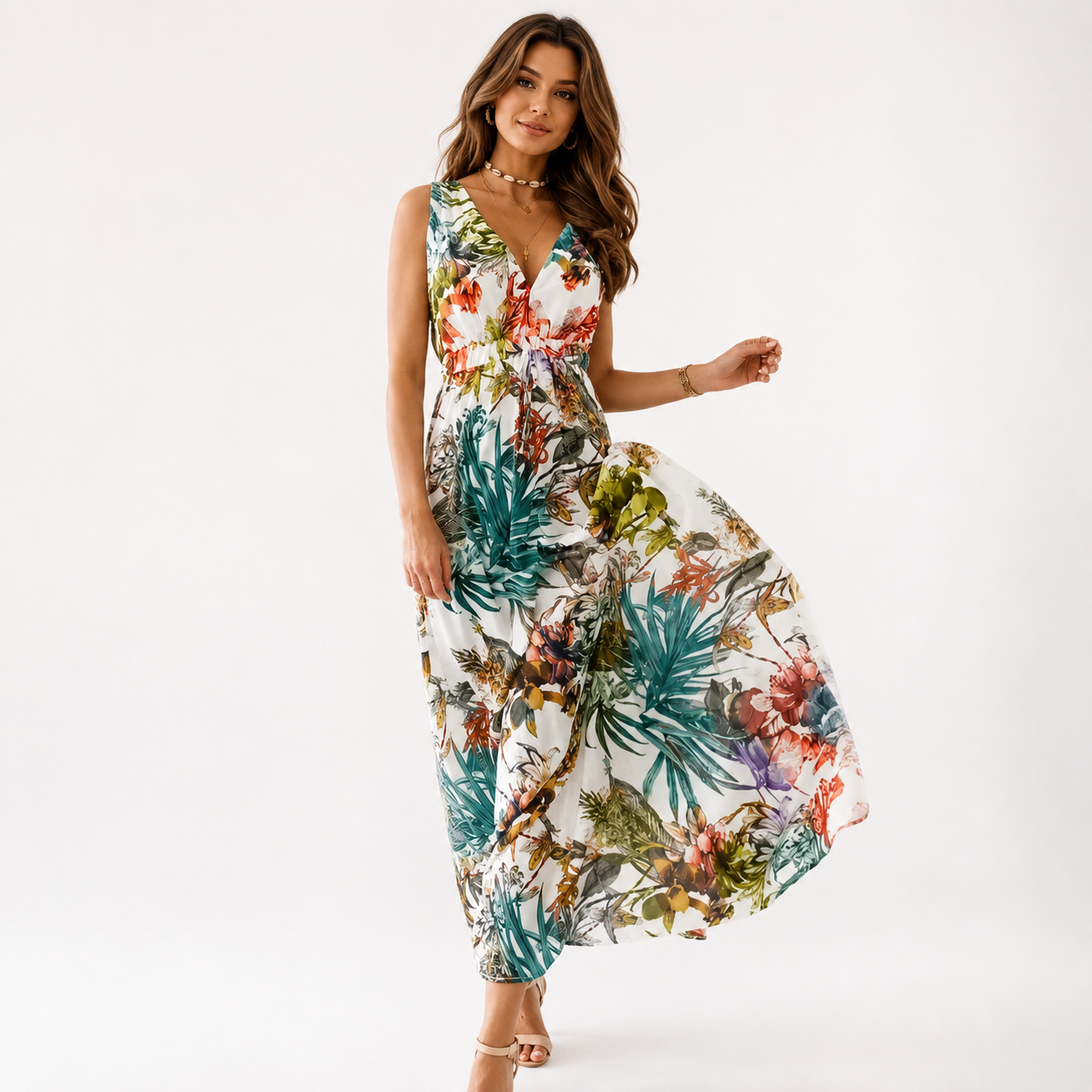 IslaRobertsonTropicalFloralV-NeckMaxiDressForWomen-model.png