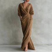 Clementine Lockhart | Wrap Maxi Dress With Draped Waist For Women