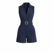 Sophia Kingston | Belted Sleeveless Playsuit For Women
