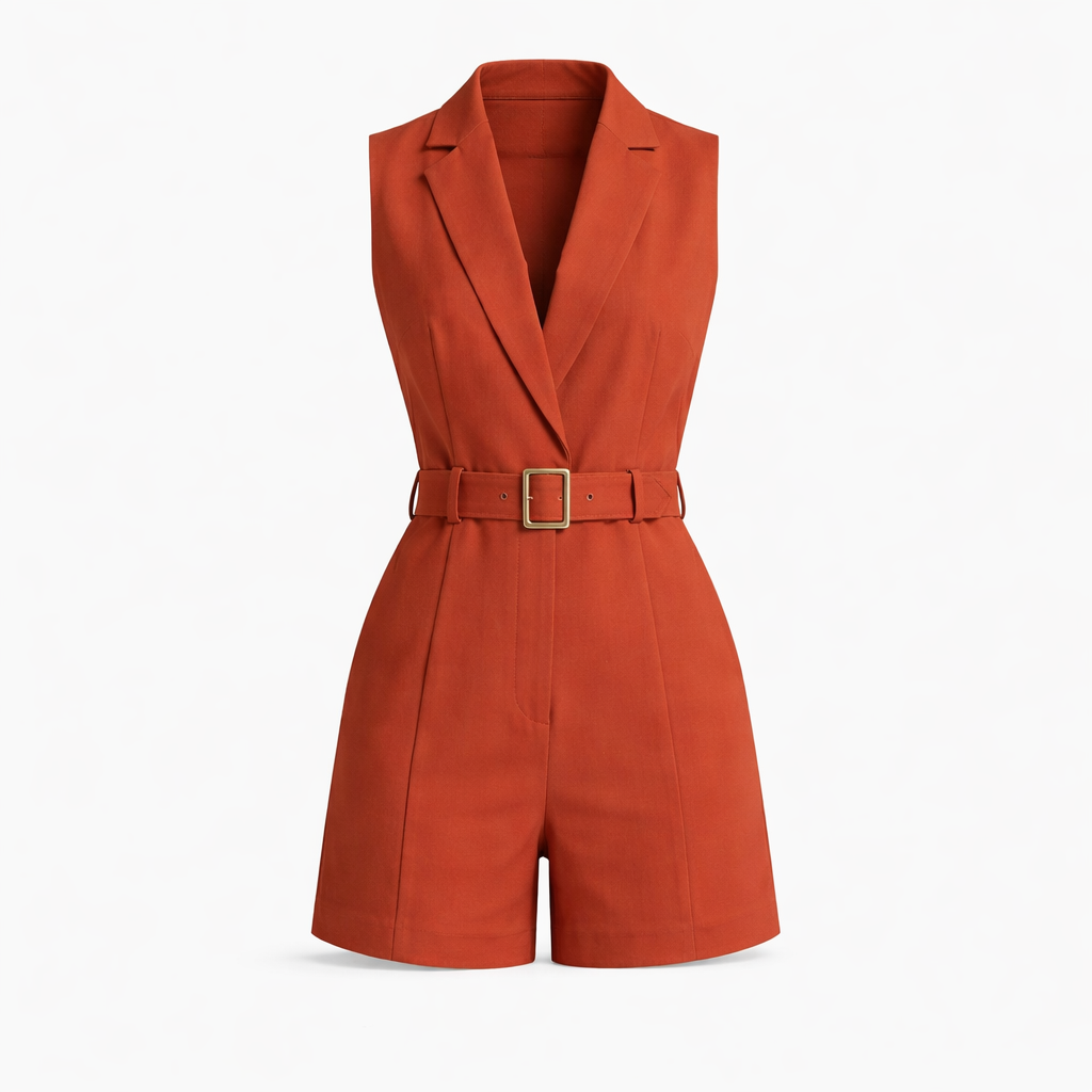 Sophia Kingston | Belted Sleeveless Playsuit For Women