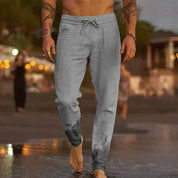 Nathaniel Ashcroft | Linen Look Trousers For Men