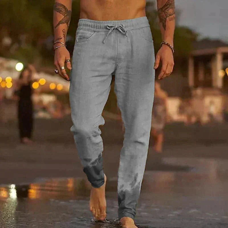 Nathaniel Ashcroft | Linen Look Trousers For Men
