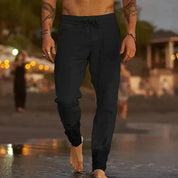 Nathaniel Ashcroft | Linen Look Trousers For Men