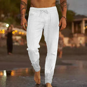 Nathaniel Ashcroft | Linen Look Trousers For Men