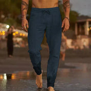 Nathaniel Ashcroft | Linen Look Trousers For Men