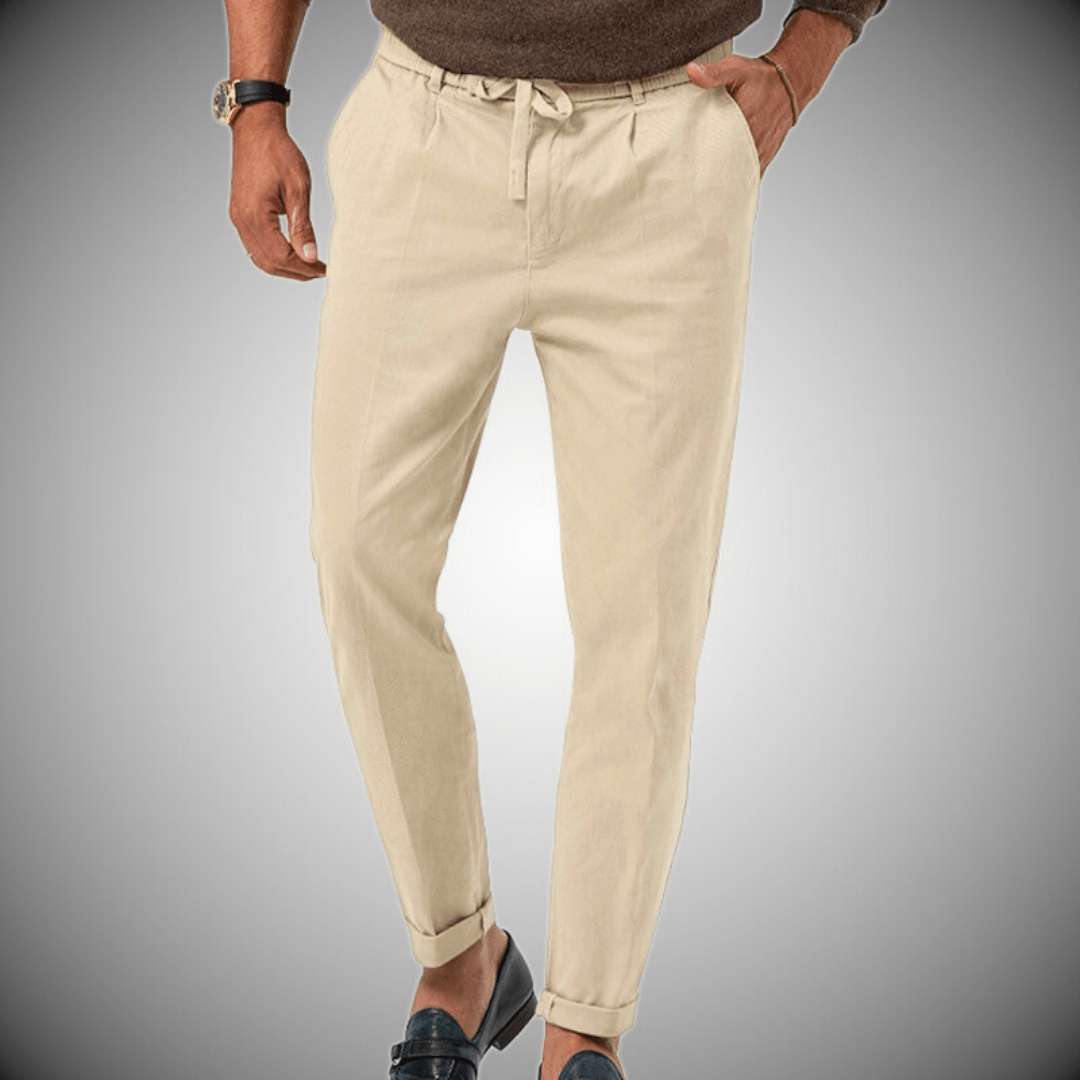 Owen Fairbanks | Linen Trousers With Drawstring Waist For Men