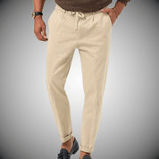 Owen Fairbanks | Linen Trousers With Drawstring Waist For Men