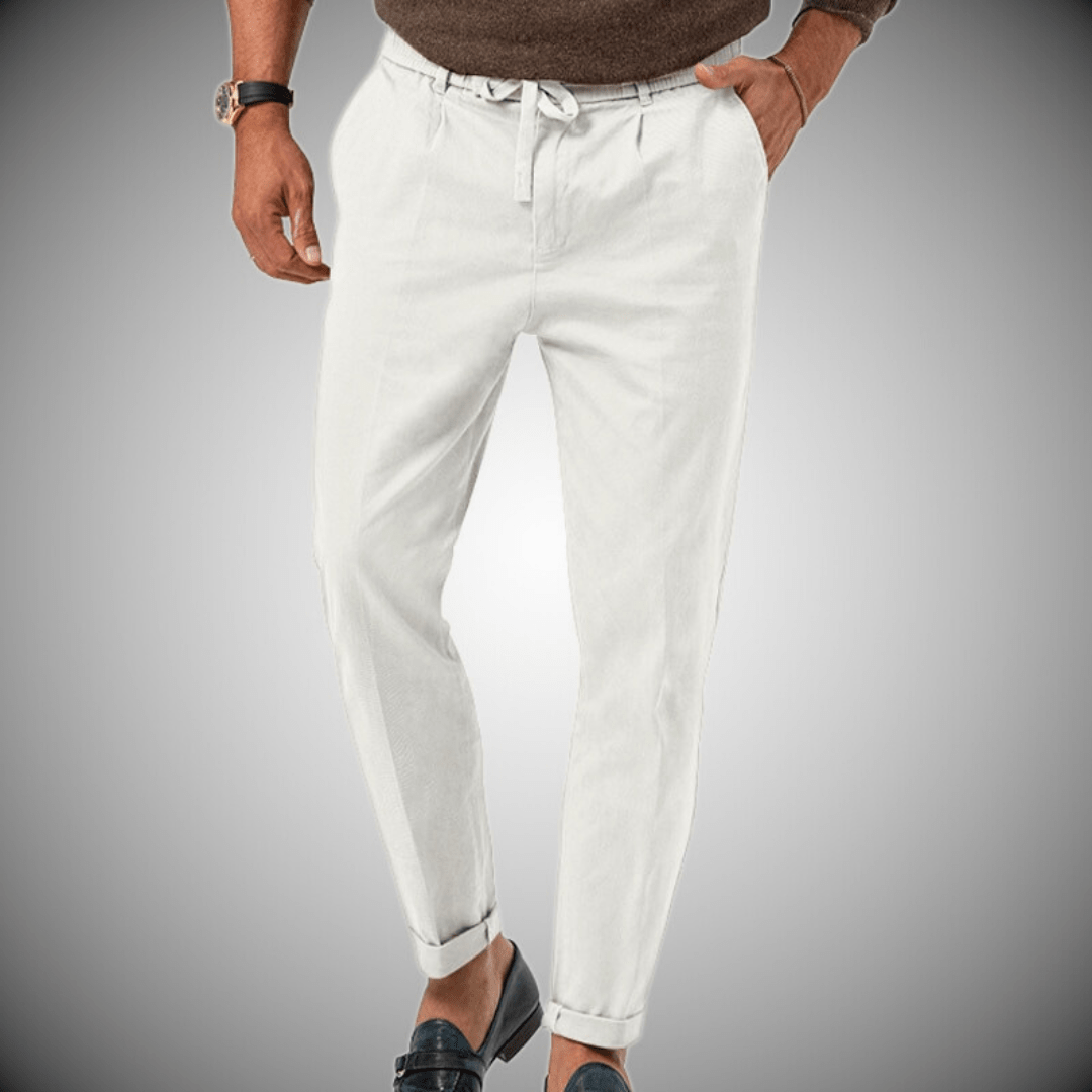 Owen Fairbanks | Linen Trousers With Drawstring Waist For Men