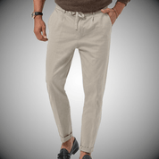 Owen Fairbanks | Linen Trousers With Drawstring Waist For Men