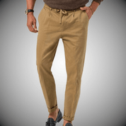Owen Fairbanks | Linen Trousers With Drawstring Waist For Men