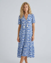 Isla Hargreaves | Ikat Print Tassel V-Neck Midi Dress For Women