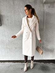 Valentina Moreau | Luxury Double-Breasted Long Coat For Women