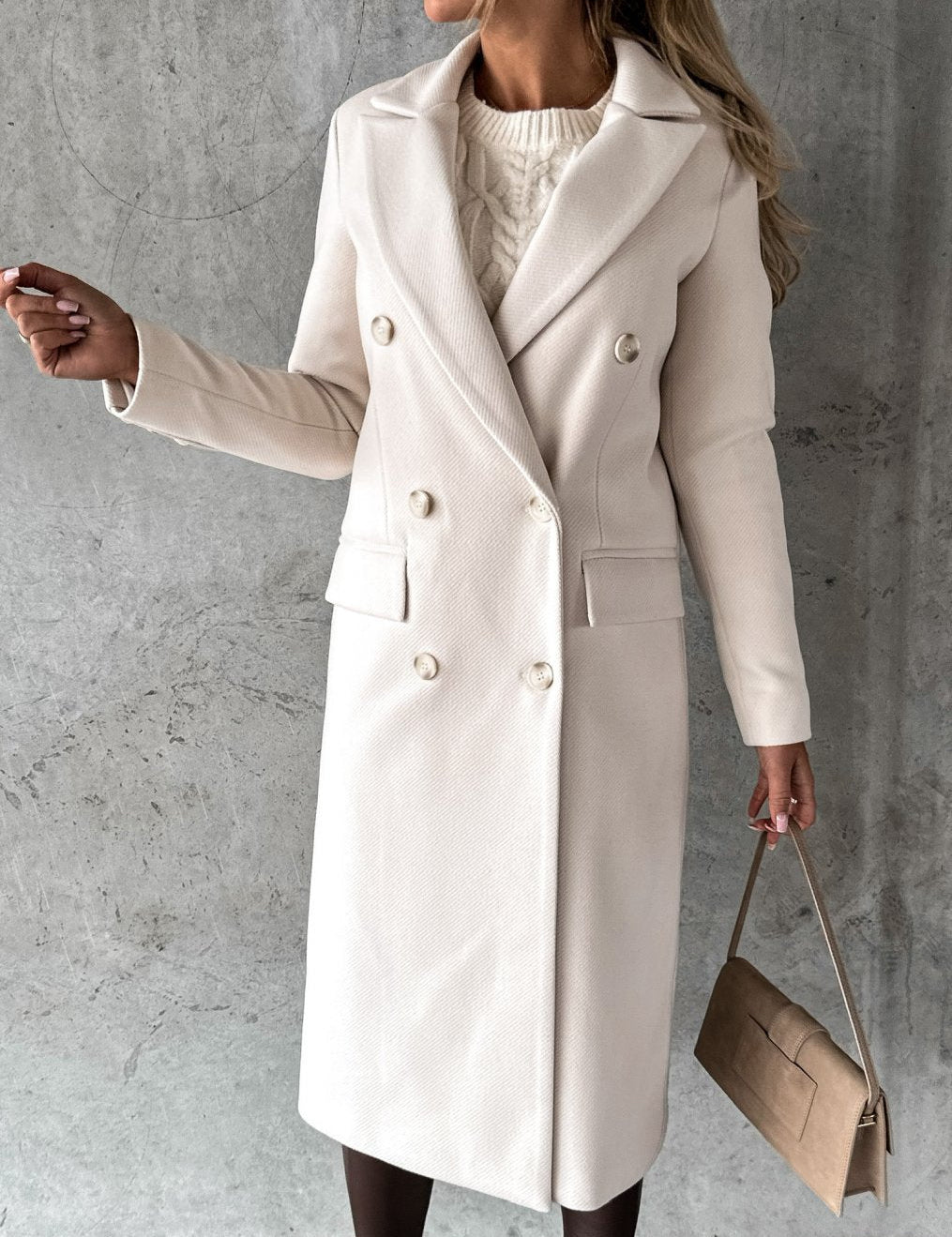 Valentina Moreau | Luxury Double-Breasted Long Coat For Women