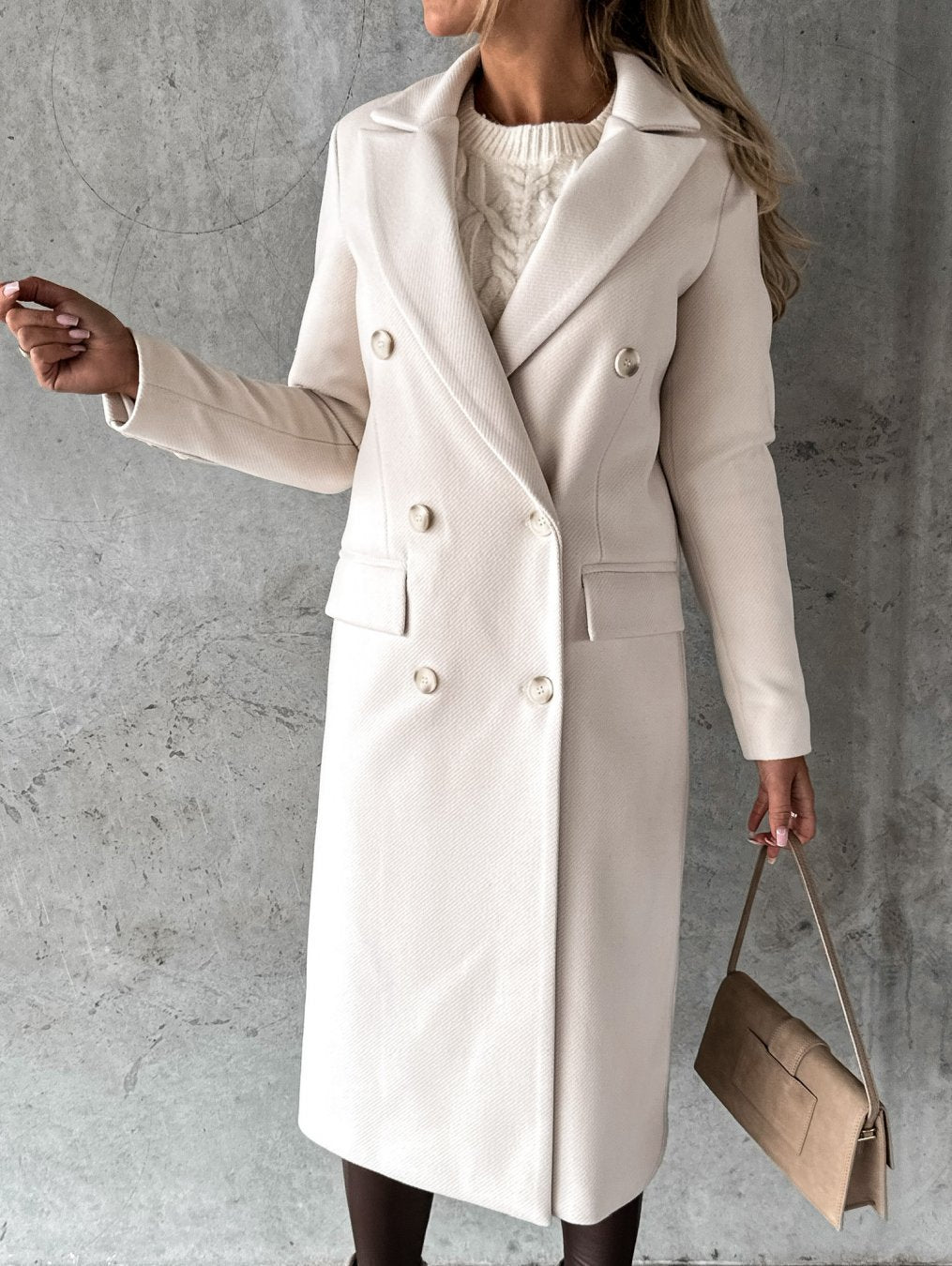Valentina Moreau | Luxury Double-Breasted Long Coat For Women