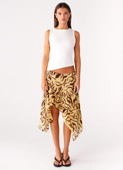 Matilda Hayes | Tiger Print Asymmetric Midi Skirt For Women