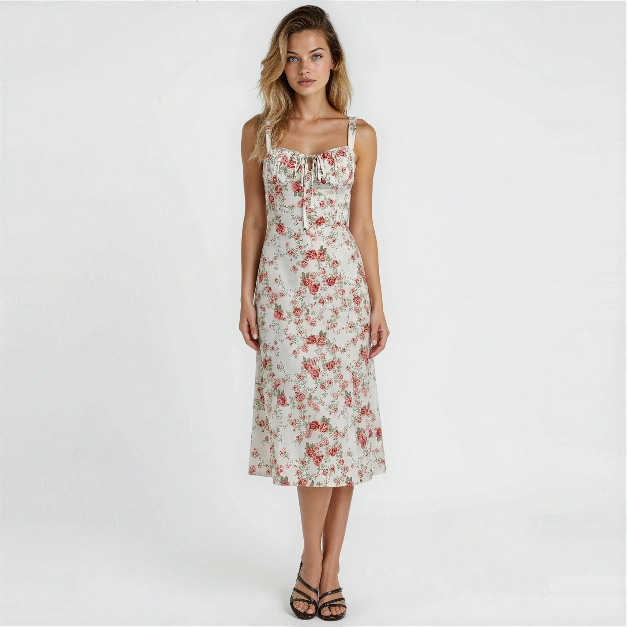 Isabella Monroe | Floral Corset Midi Dress For Women