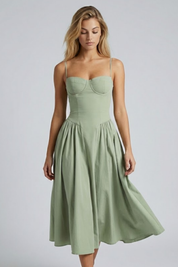 Clara Bellini | Sage Green Midi Dress For Women